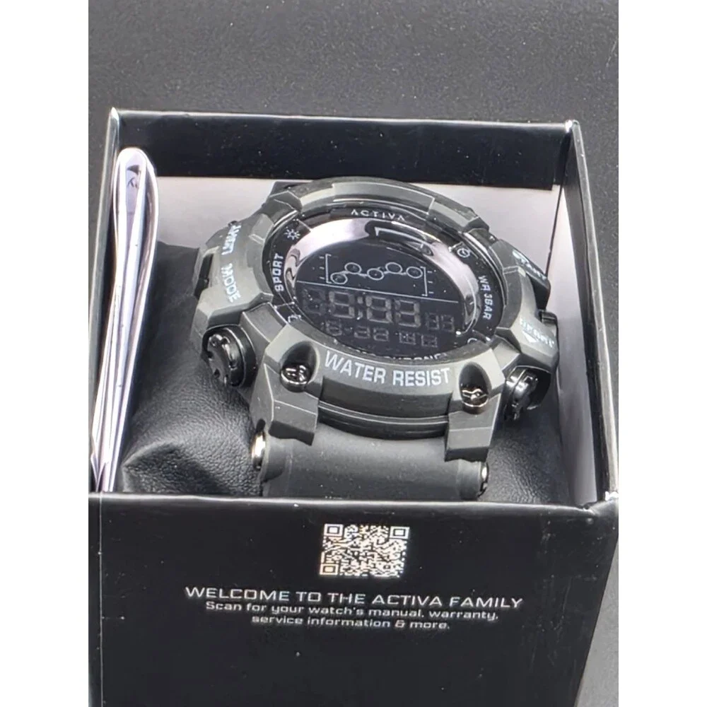 Activa Men's Sport Quartz Digital Watch Water Resistant Countdown Alarm Light